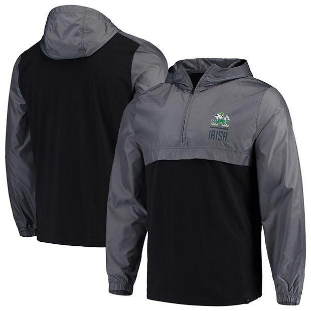 Men s Under Armour Black Notre Dame Fighting Irish Sportstyle Woven Tri Blend Quarter Zip Pullover Jacket