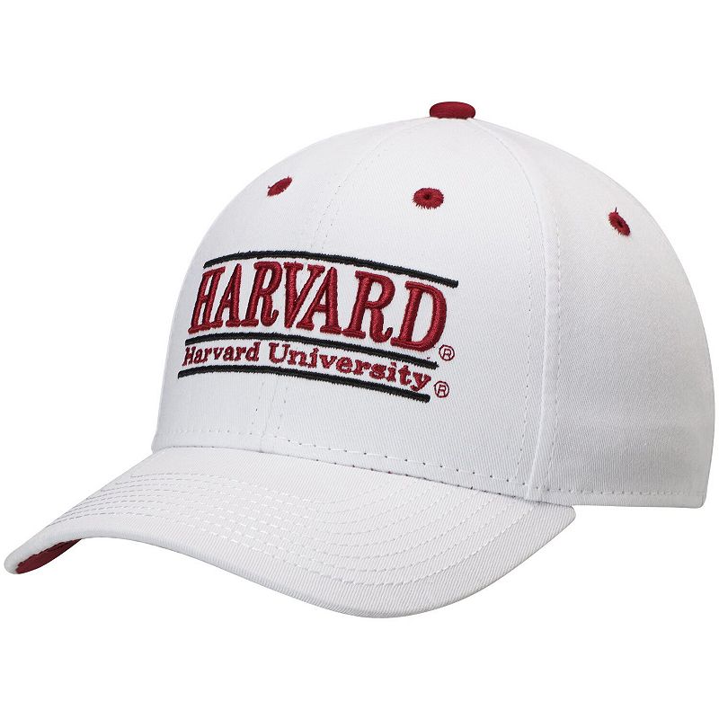Mens The Game White Harvard Crimson Classic Bar Structured Adjustable Hat,
