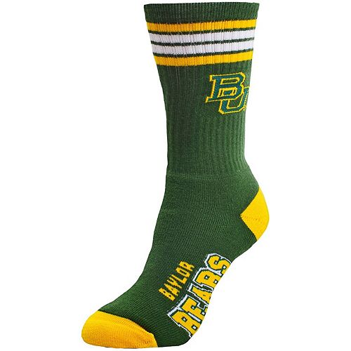 Women's For Bare Feet Baylor Bears 4-Stripe Deuce Crew Socks