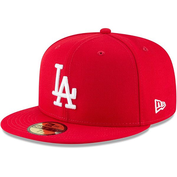 Men S New Era Red Los Angeles Dodgers Fashion Color Basic 59fifty Fitted Hat