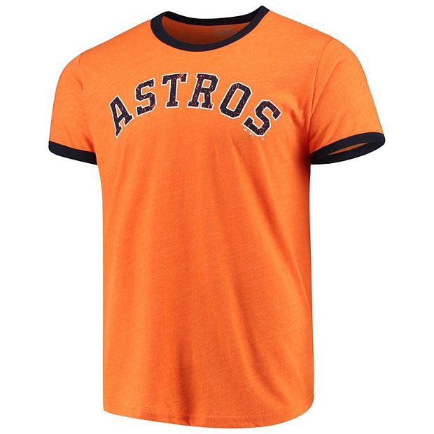 Men's Majestic Threads Orange/Navy Houston Astros Tri-Blend Ringer