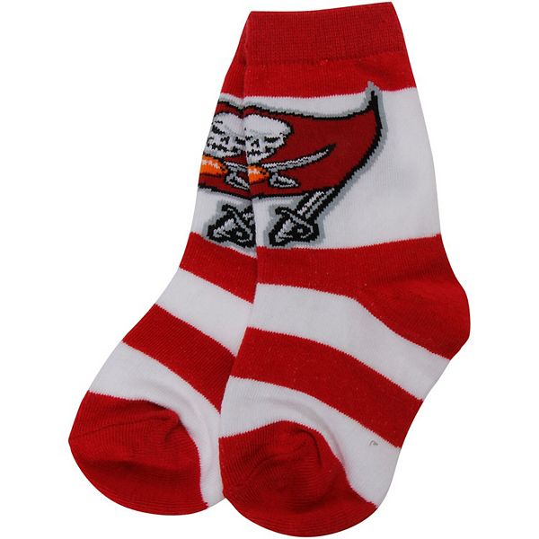 Infant For Bare Feet Red/White Tampa Bay Buccaneers Team Color Rugby Block  Socks