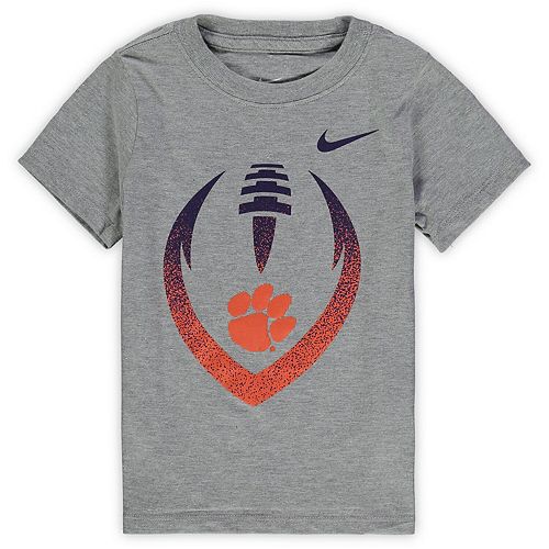 Toddler Nike Heathered Gray Clemson Tigers Football Icon T