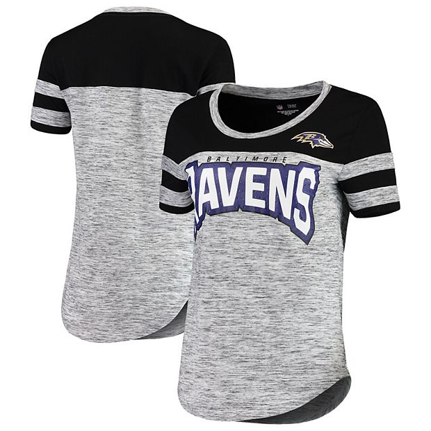 Women's New Era Black Baltimore Ravens Space Dye Bling T-Shirt