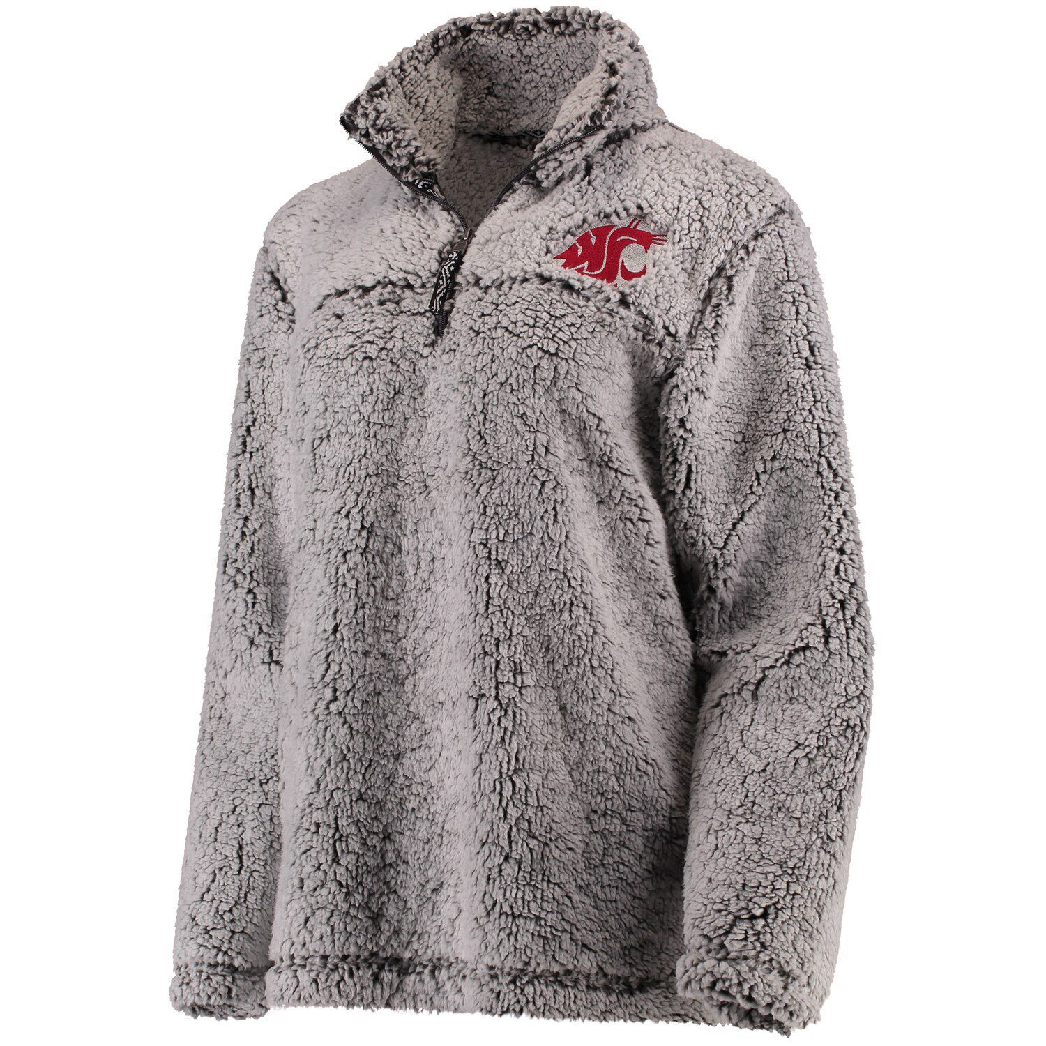Image for Unbranded Women's Gray Washington State Cougars Sherpa Super Soft Quarter-Zip Pullover Jacket at Kohl's.