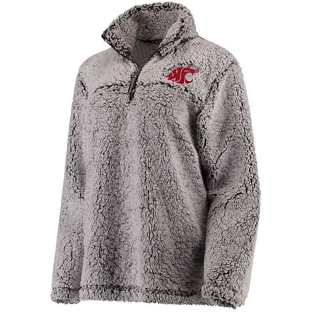 Buffalo Bills Women's Sherpa Quarter-Zip Pullover Jacket - Gray