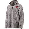 Women's Gray Washington State Cougars Sherpa Super Soft Quarter-Zip Pullover Jacket