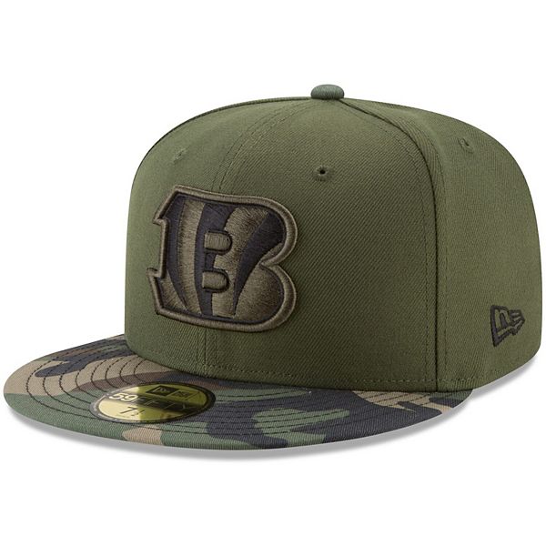 CINCINNATI BENGALS Hats--Vintage New Era Flat Bill-Snap Back-Green  Undervisor 756519457490