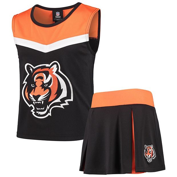 Youth Black/Orange Cincinnati Bengals Spirit Cheer Two-Piece Cheerleader Set