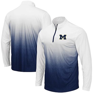 Men's Colosseum Navy Michigan Wolverines Magic Team Logo Quarter-Zip Jacket