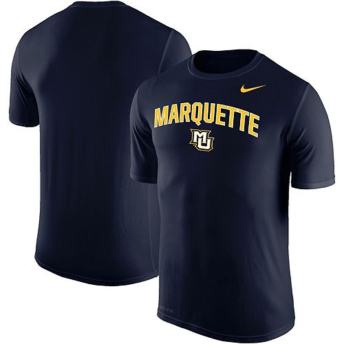 Men's Nike Navy Marquette Golden Eagles Arch Over Logo Performance T-Shirt