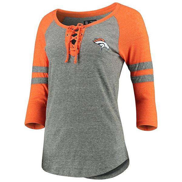 Officially Licensed NFL Women's 3/4 Sleeve Game Changer Tee by Glll - Broncos