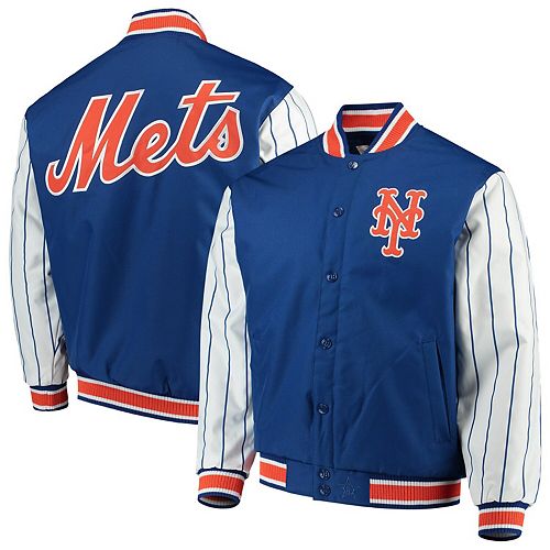 Men's JH Design Royal New York Mets Quilted Knit Jersey Lining Jacket