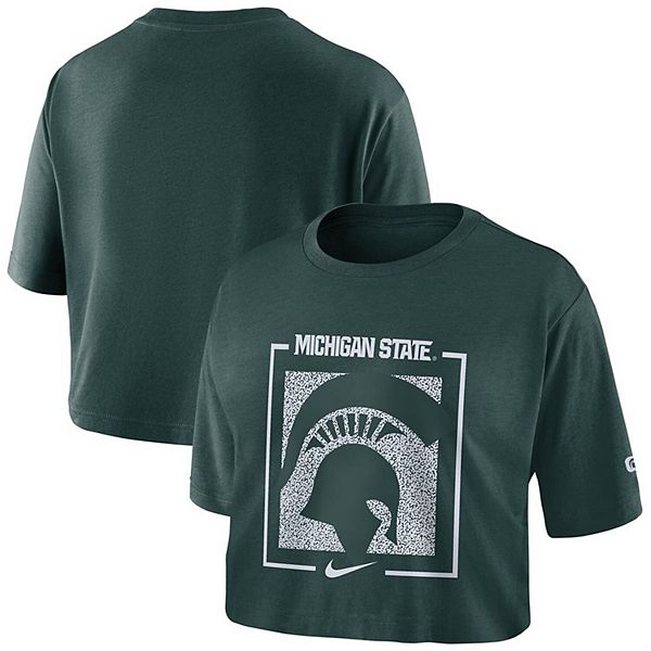 Champion Michigan State Spartans Women's Green Aunt Short Sleeve T-Shirt, Green, 100% Cotton, Size L, Rally House