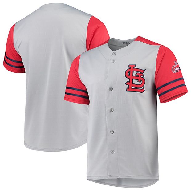 Men's St. Louis Cardinals Stitches Red/White Stripe Pullover Hoodie