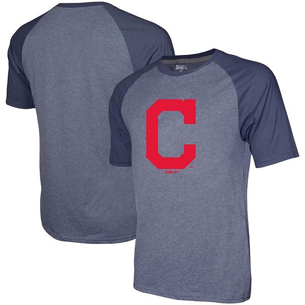 Men's Stitches Navy Cleveland Indians Pullover Crew Sweatshirt