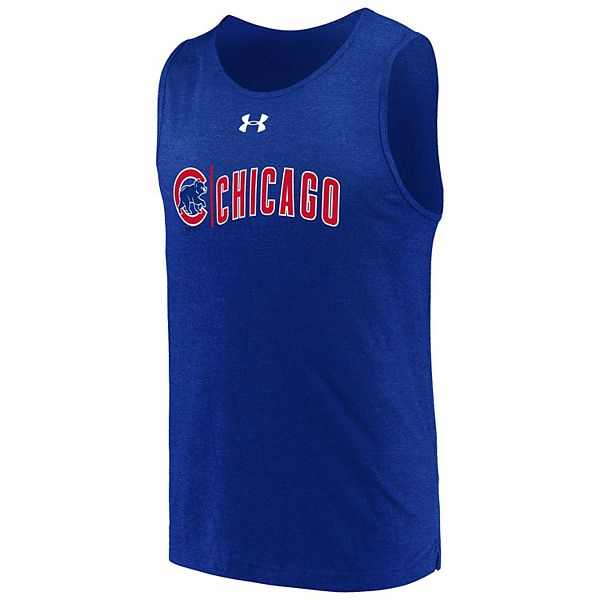 Men s Under Armour Royal Chicago Cubs Dual Logo Performance Tri Blend