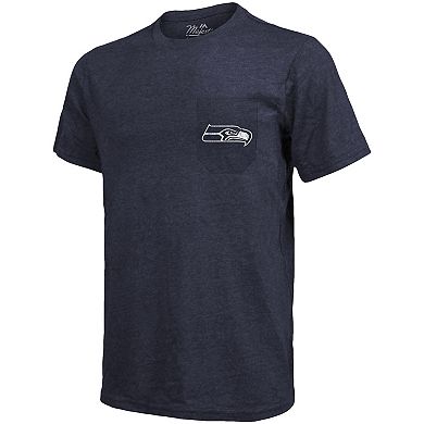 Seattle Seahawks Majestic Threads Tri-Blend Pocket T-Shirt - College Navy