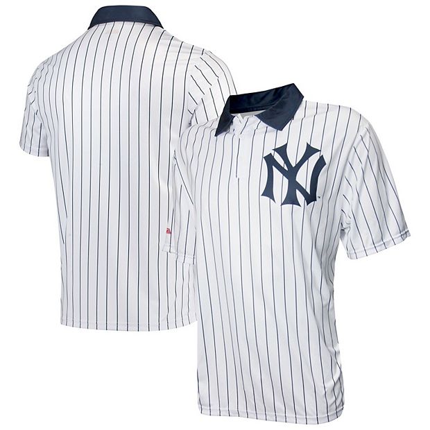 New York Yankees white striped short sleeve polo shirt. 3XL