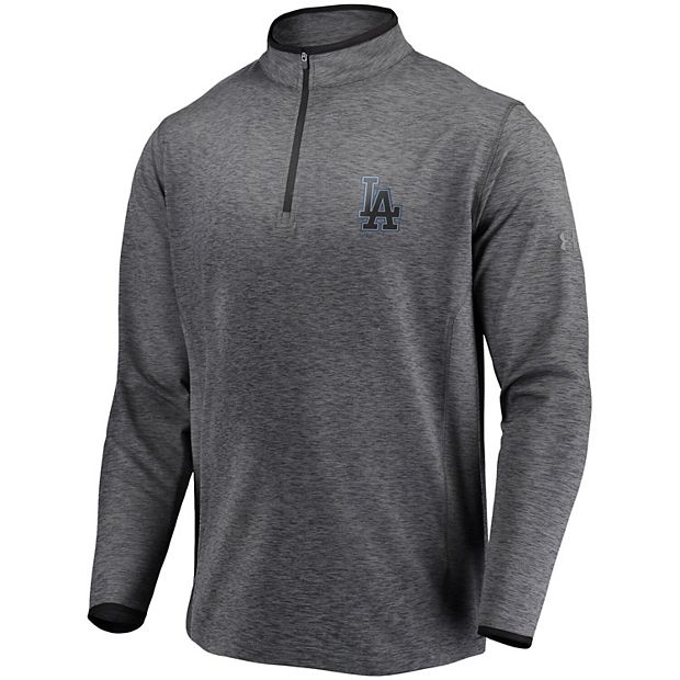 Men's Under Armour Heathered Charcoal Los Angeles Dodgers Stretch  Reflective Logo Performance Quarter-Zip Pullover Jacket