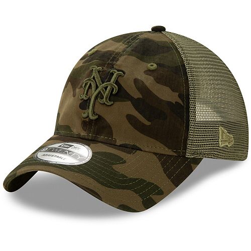 Men's New Era Camo New York Mets Tonal Logo Trucker 9TWENTY Adjustable