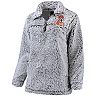 Women's Gray Oklahoma State Cowboys Sherpa Super Soft Quarter Zip Pullover Jacket