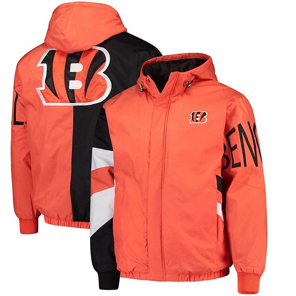 NFL Cincinnati Bengals Men FULL ZIP TRICOT TRACK JACKET, BLK/ORANGE, XLT