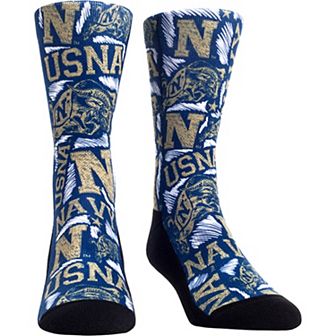 Women's Navy Midshipmen Logo Sketch Crew Socks