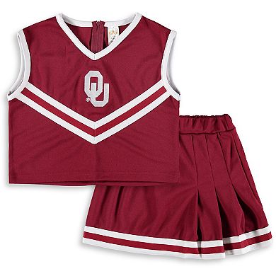 Girls Toddler Crimson Oklahoma Sooners Two-Piece Cheer Set