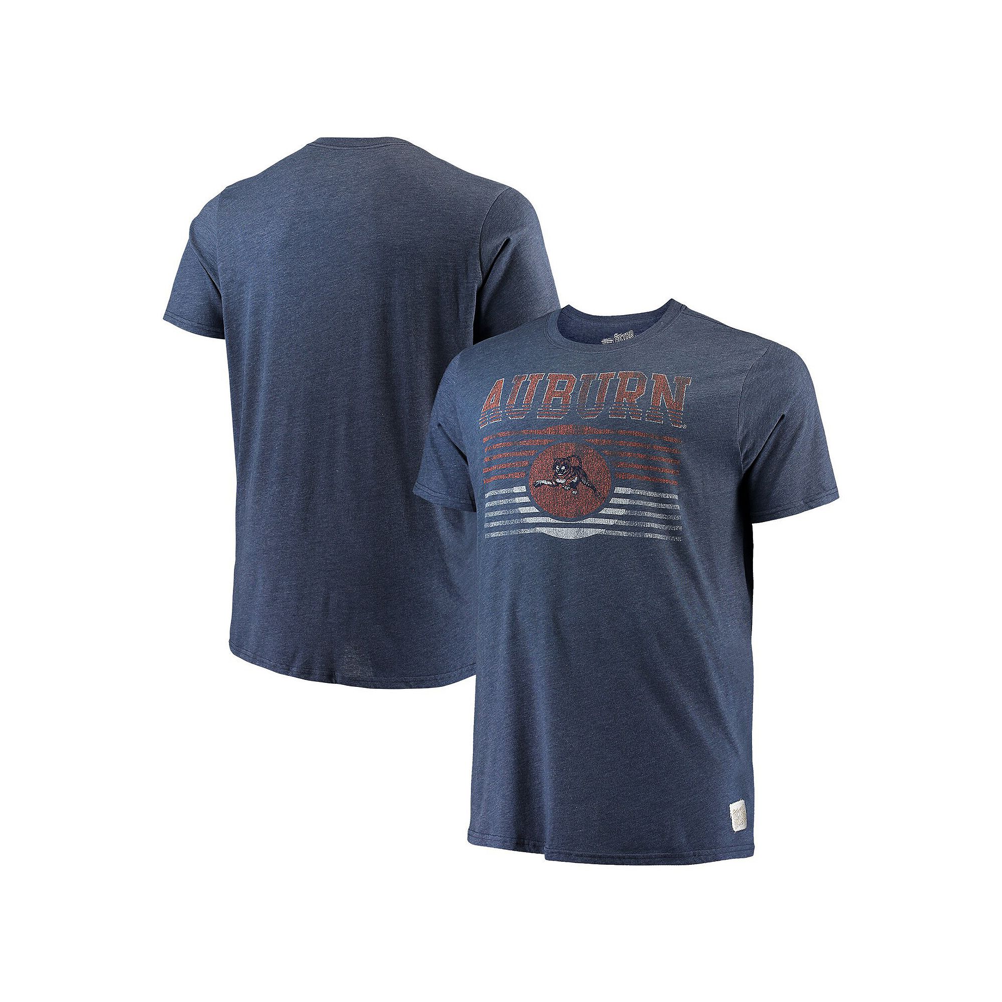 Mens Original Retro Brand Heathered Navy Auburn Tigers Big & Tall Mock Twi