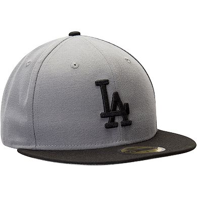 Men's New Era Gray/Black Los Angeles Dodgers Two-Tone 59FIFTY Fitted Hat