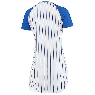 Women's Concepts Sport White Chicago Cubs Vigor Pinstripe Nightshirt