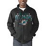 Men's G-III Sports by Carl Banks Charcoal Miami Dolphins Perfect Season Full-Zip Hoodie