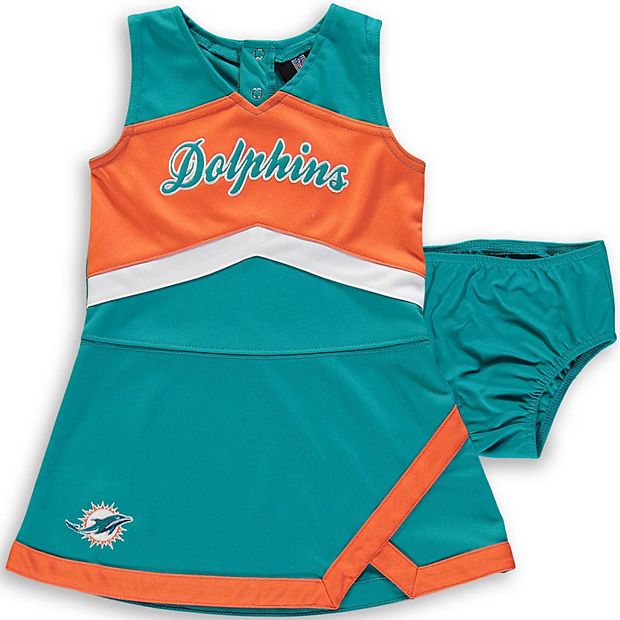 Girls Toddler Aqua/Orange Miami Dolphins Cheer Captain Jumper Dress