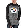 Women's G-III 4Her by Carl Banks Heathered Gray/Black Pittsburgh Steelers Championship Ring Pullover Hoodie