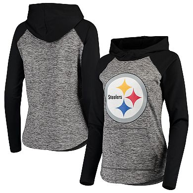 Women's G-III 4Her by Carl Banks Heathered Gray/Black Pittsburgh Steelers Championship Ring Pullover Hoodie