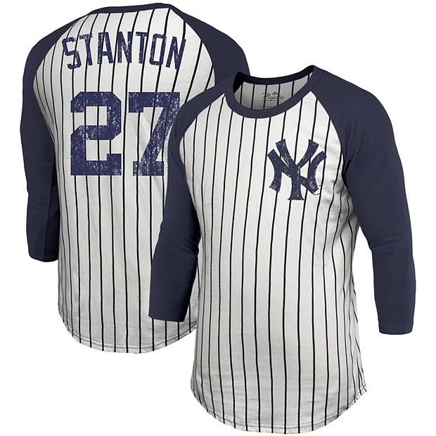 Men's Nike Giancarlo Stanton Gray New York Yankees Name & Number T