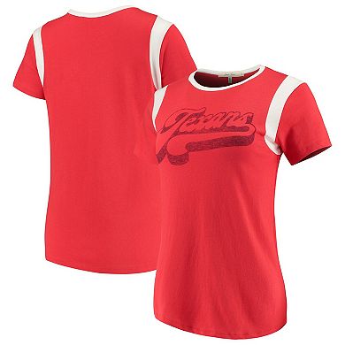 Women's Junk Food Red/White Houston Texans Retro Sport T-Shirt