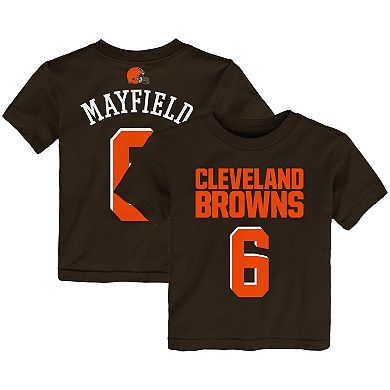 Preschool Baker Mayfield Brown Cleveland Browns Mainliner Name & Number T-Shirt
