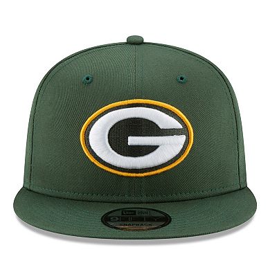 Men's New Era Green Green Bay Packers Basic 9FIFTY Adjustable Snapback Hat