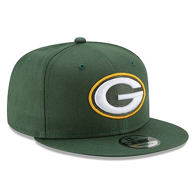 Men's New Era Green Green Bay Packers Basic 9FIFTY Adjustable Snapback Hat
