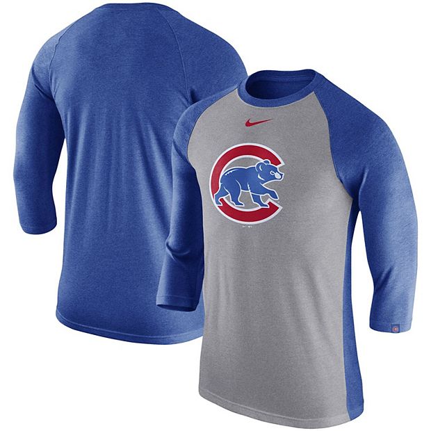 Chicago Cubs Nike 3/4-Sleeve Raglan T-Shirt - Light Blue