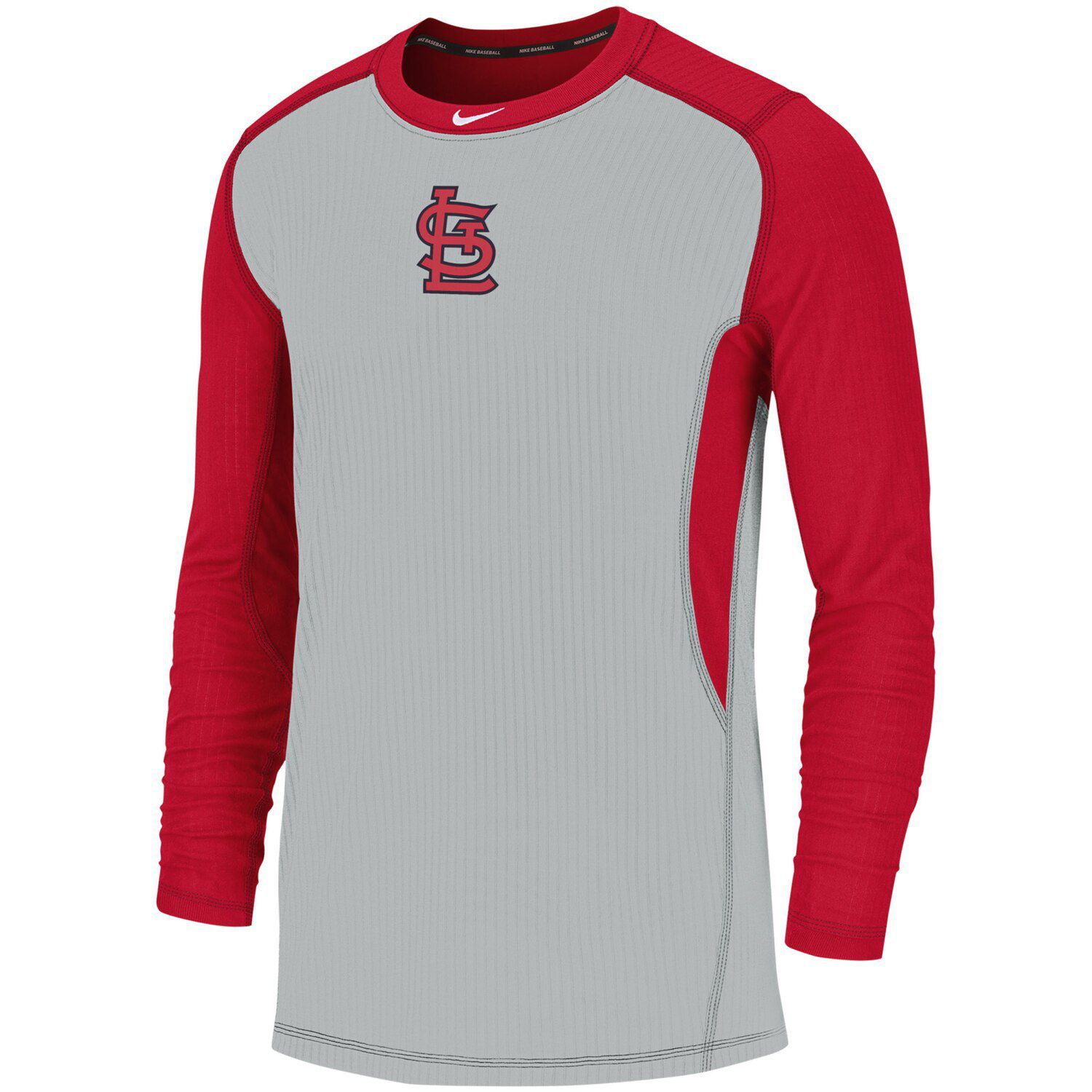 gray and red nike shirt