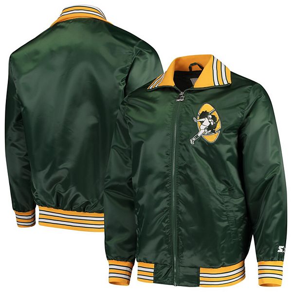 Starter Satin Varsity Green and Yellow Green Bay Packers Leader