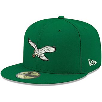 Men's New Era Kelly Green Philadelphia Eagles Omaha Throwback 59FIFTY Fitted Hat
