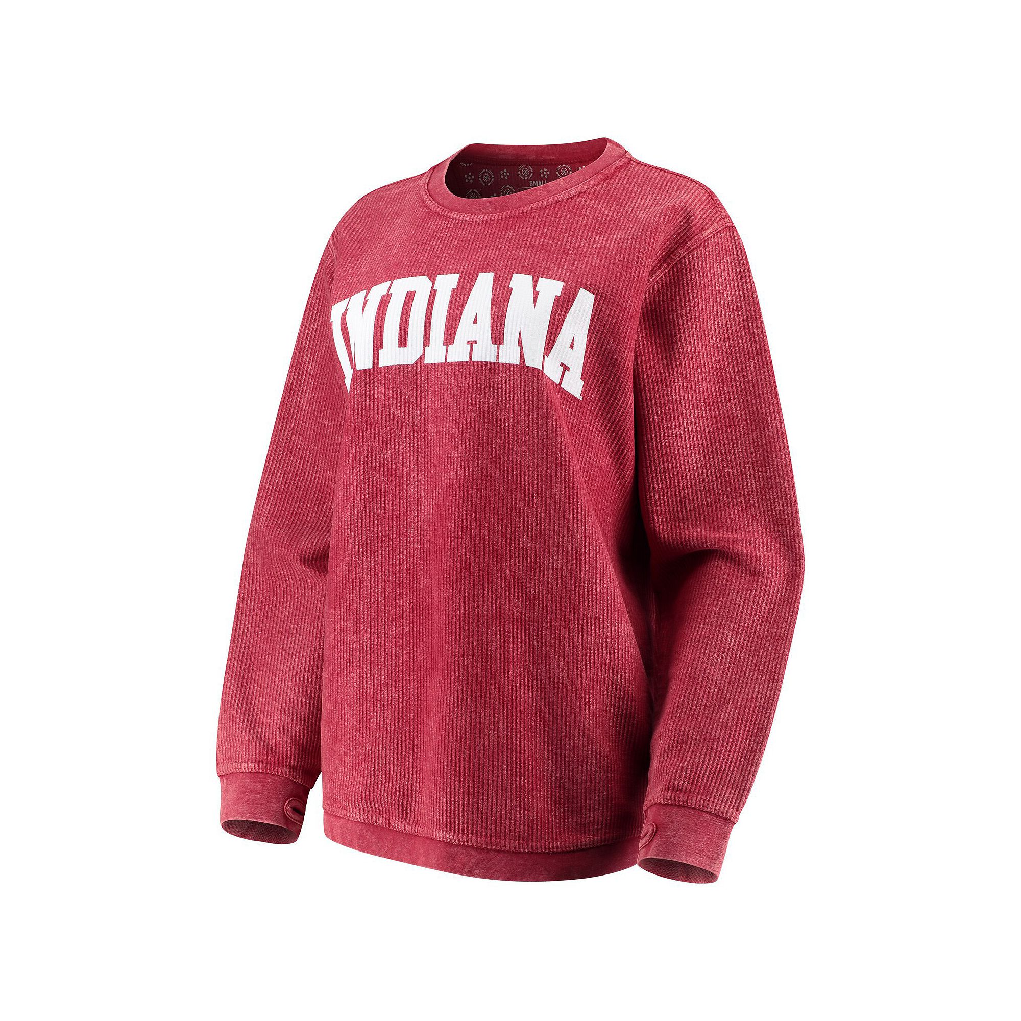 Womens Pressbox Crimson Indiana Hoosiers Comfy Cord Vintage Wash Basic Arc