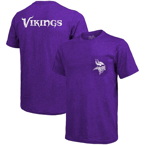 Minnesota Vikings Majestic Threads Tri-Blend Pocket T-Shirt - Heathered ...