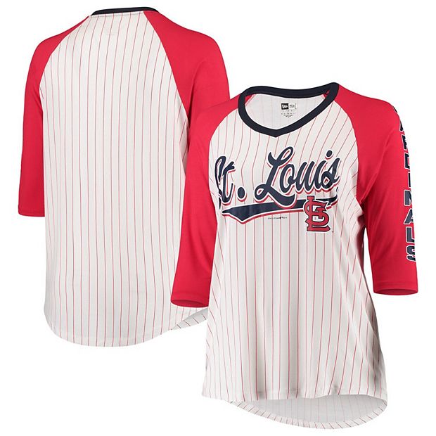 St. Louis Cardinals New Era Women's Plus Size 3/4 Sleeve Raglan T