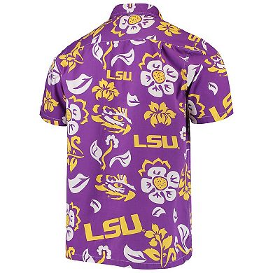 Men's Wes & Willy Purple LSU Tigers Floral Button-Up Shirt