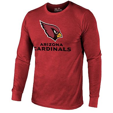 Arizona Cardinals Majestic Threads Lockup Tri-Blend Long Sleeve T-Shirt - Cardinal
